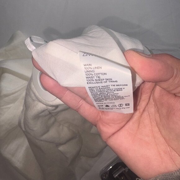 Womens Zimmermann Short Skort 100% Linen Ivory/White with Circle Button Detail 2 - Picture 10 of 12